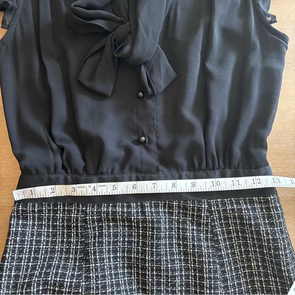 Banana Republic Docking Tweed Skirt Dress with Black Chiffon Secretary Blouse, - Picture 8 of 11